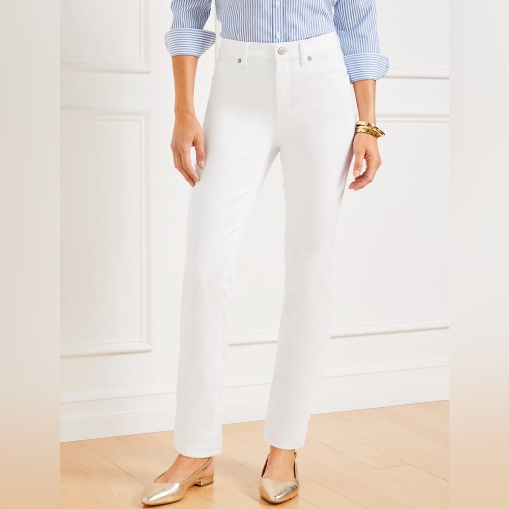 Talbots | Flawless High-Waist Straight-Leg Curvy | Women's White Jeans | 12